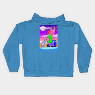 Sapphire fairy and dolphin friend Kids Hoodie
